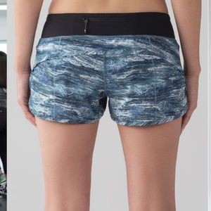 Lululemon Speed Shorts Aerial Drift Multi Black/Black Size 8